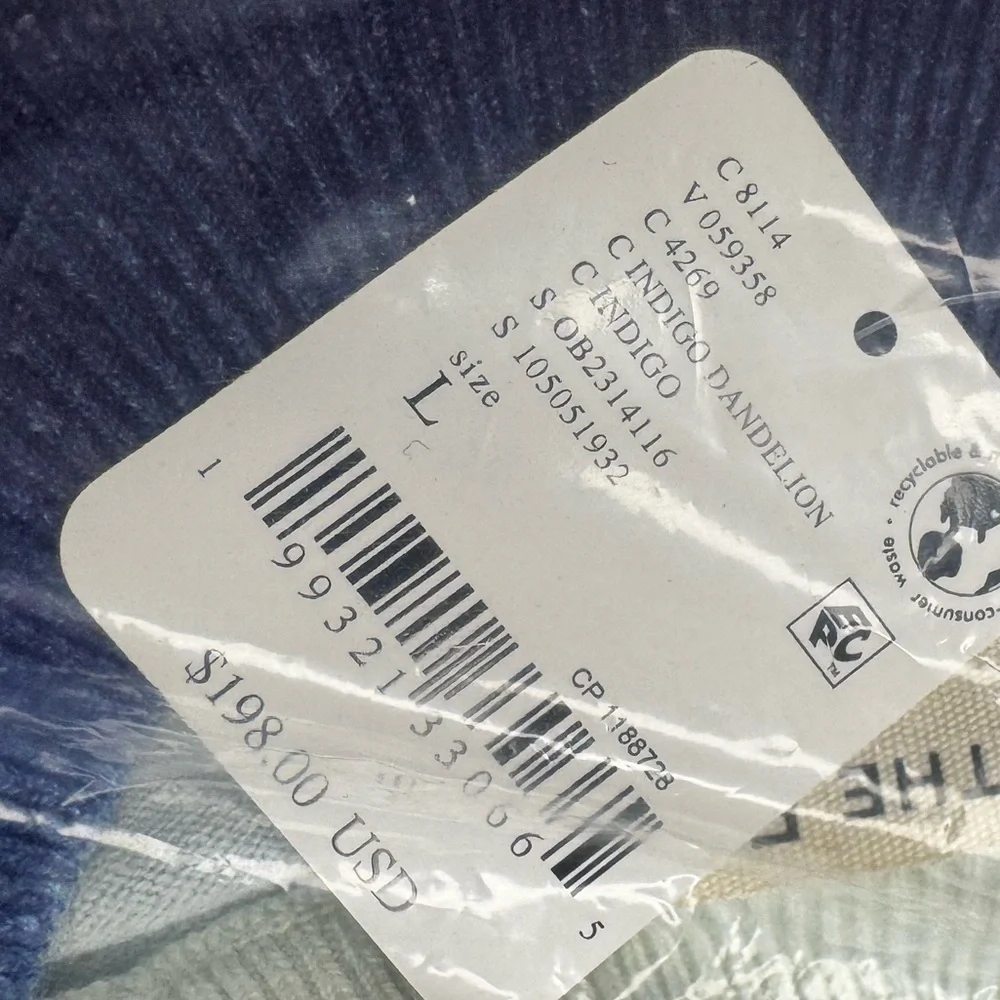 We The Free Nouvelle Pattern Pullover Indigo Dandelion Tie Dye Size L NWT - Picture 4 of 7